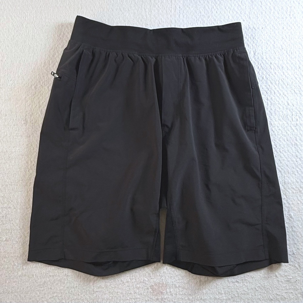 Lululemon T.H.E. Linerless Athletic Shorts Mens S 9" Inseam Zipper Pockets Black